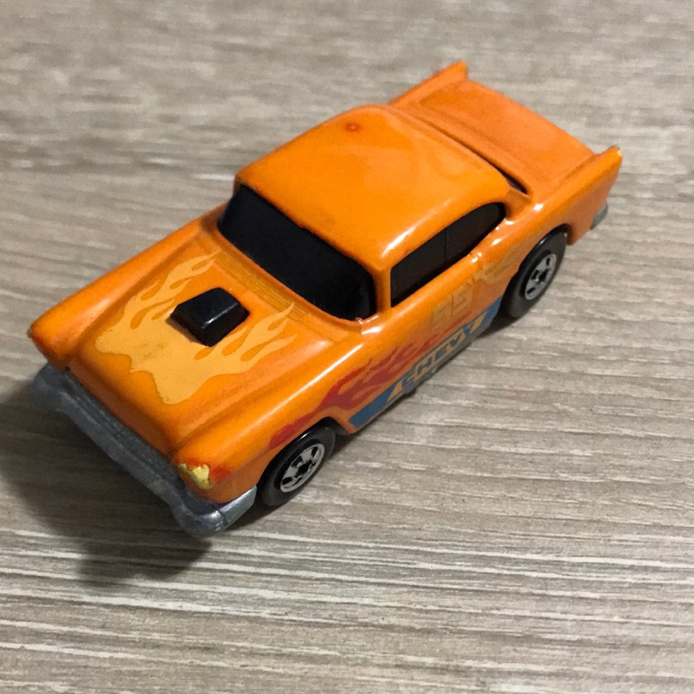 Vintage 1978 Hot Wheels '55 Chevy Bel Air Orange Color Racers Red Flames